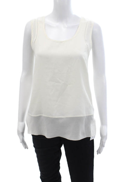 Go By GoSilk Womens Silk Sleeveless Pullover Tank Top White Size Extra Small