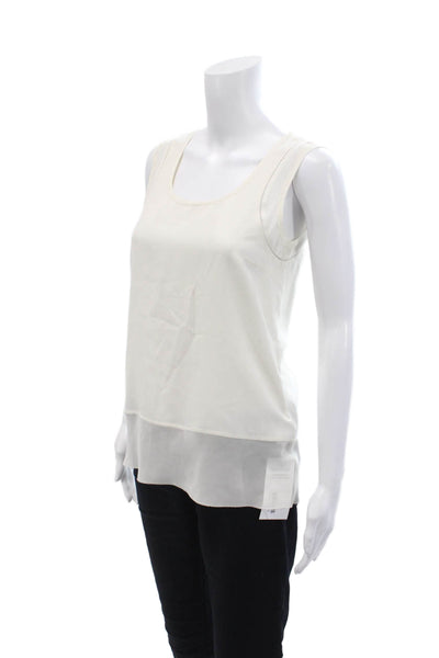 Go By GoSilk Womens Silk Sleeveless Pullover Tank Top White Size Extra Small