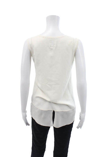 Go By GoSilk Womens Silk Sleeveless Pullover Tank Top White Size Extra Small
