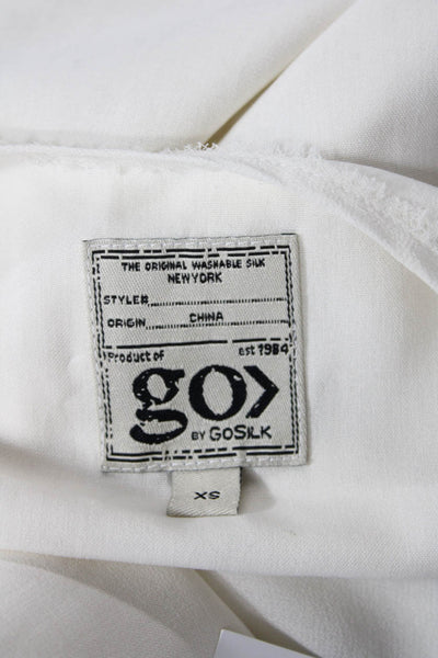 Go By GoSilk Womens Silk Sleeveless Pullover Tank Top White Size Extra Small