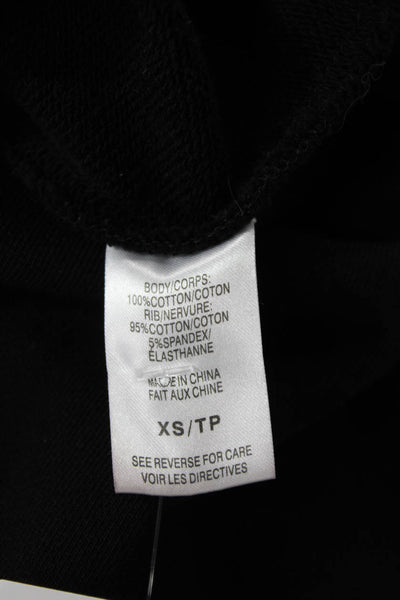 Cami NYC Womens Ruffled Long Sleeves Sweatshirt Black Cotton Size Extra Small