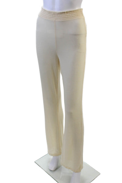 We Wore What Women's Elastic Waist Straight Leg Lounge Pants Beige Size SP