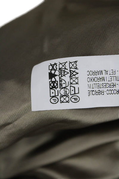 Zara Women's Collared Long Sleeves Lined One Button Cropped Jacket Beige Size S