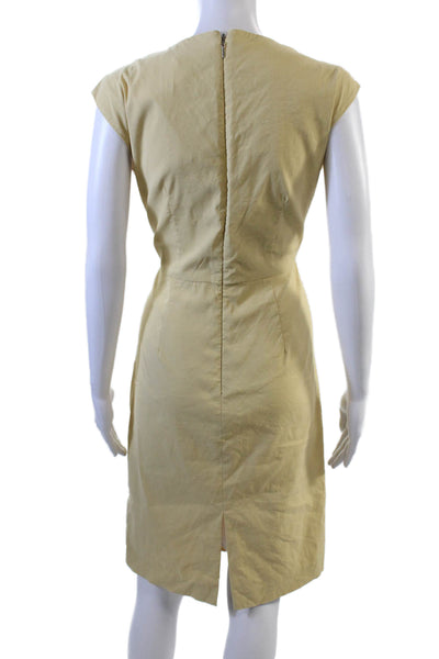 Tailored Rebecca Taylor Womens Ruched Ruffled Sleeveless Dress Yellow Size 2