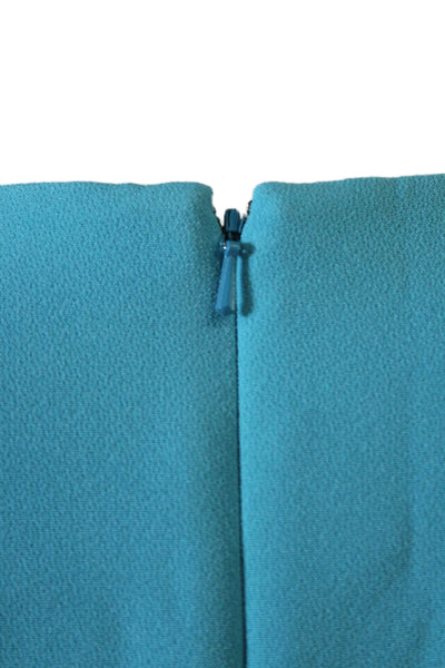 Mellaris Womens Short Sleeves V Neck Belted Ruched Dress Aqua Blue Size 6