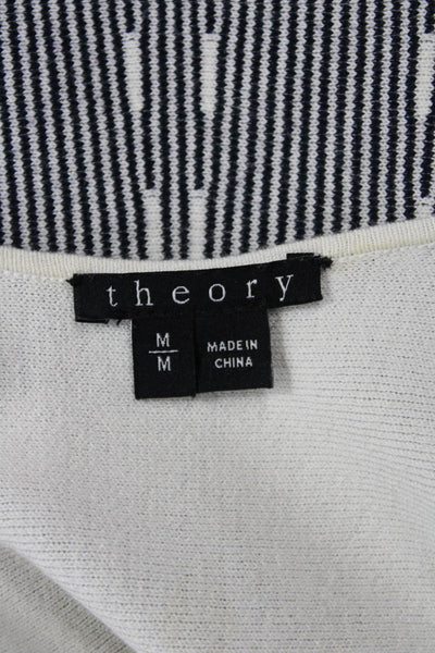Theory Womens Striped Sleeveless Codris Geometric Dress Black White Size Medium