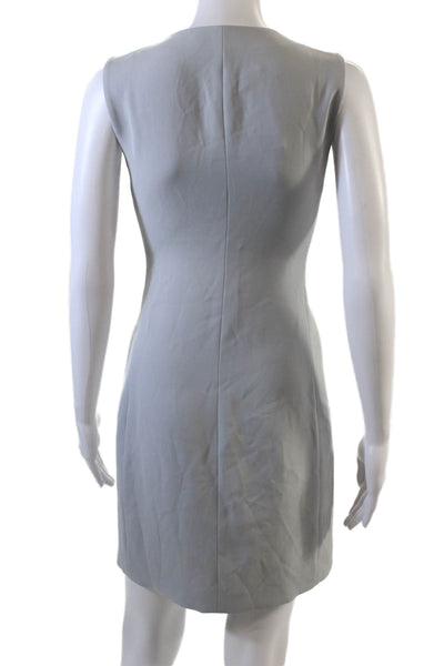 Theory Womens Full Zipper Sleeveless Knee Length Dress Dove Gray Size 2