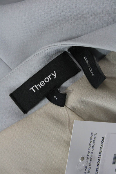 Theory Womens Full Zipper Sleeveless Knee Length Dress Dove Gray Size 2