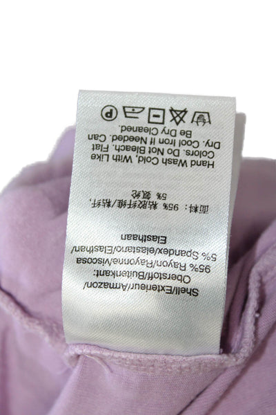 Donna Karan Womens Short Sleeve Tie Dye Casual T-Shirt Light Purple Size XL