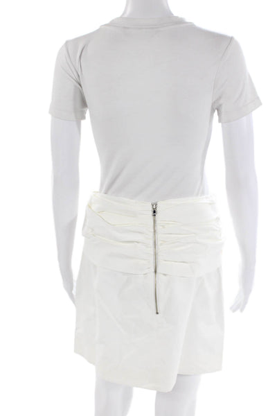 ROKH Womens Twist Front Mini Skirt - OffWhite Size 40