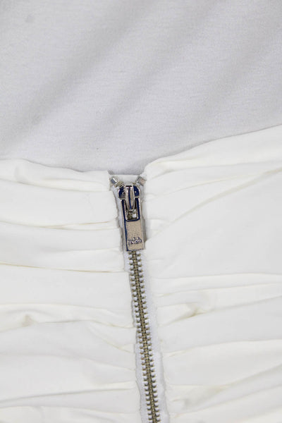ROKH Womens Twist Front Mini Skirt - OffWhite Size 40