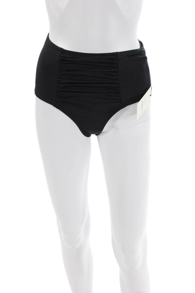 STAUD Womens Declan High Rise Bikini Bottoms - Black Size XS