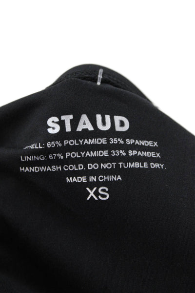 STAUD Womens Declan High Rise Bikini Bottoms - Black Size XS