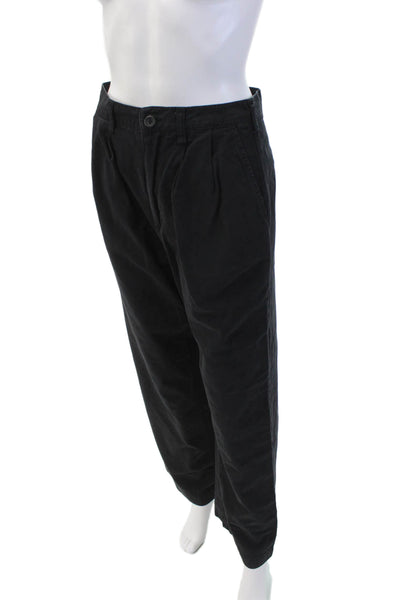 Pistola Womens Cotton Zip Button Pleated Wide Leg Pants Black Size EUR 25