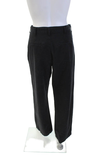 Pistola Womens Cotton Zip Button Pleated Wide Leg Pants Black Size EUR 25