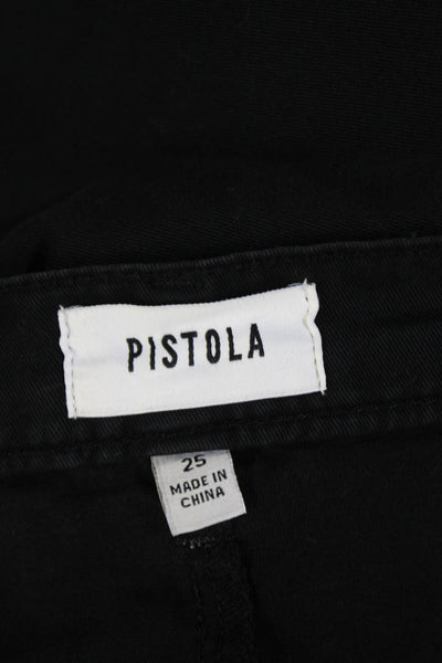 Pistola Womens Cotton Zip Button Pleated Wide Leg Pants Black Size EUR 25