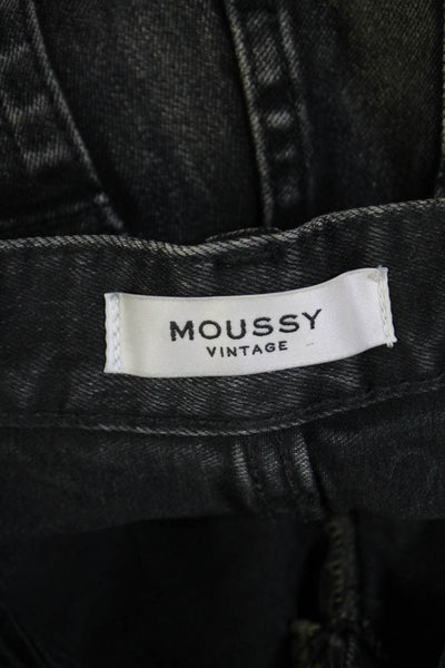 Moussy Womens Zipper Fly High Rise Skinny Ankle Jeans Gray Denim Size 27
