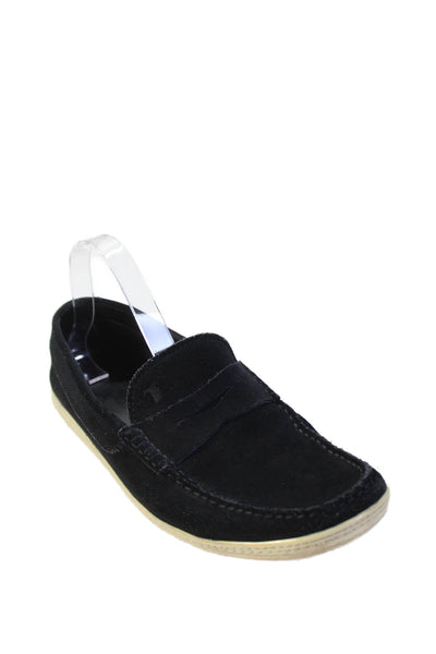 Tods Mens Textured Slip On Lined Casual Rounded Toe Shoes Black Size 9