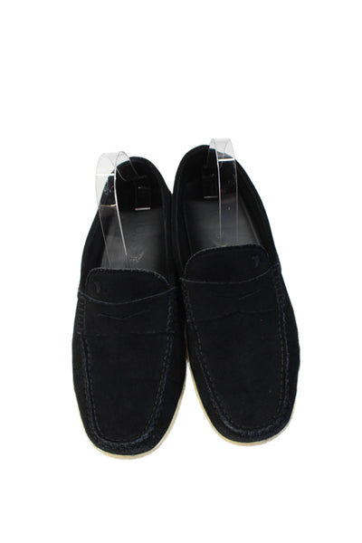 Tods Mens Textured Slip On Lined Casual Rounded Toe Shoes Black Size 9
