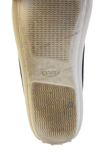 Tods Mens Textured Slip On Lined Casual Rounded Toe Shoes Black Size 9