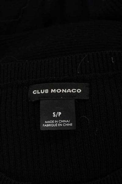 Club Monaco Womens Ribbed Long Flare Sleeves Sweater Dress Black Size Small
