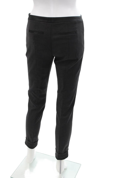 ATM Womens Mid Rise Zip Up Cuffed Leg Dress Pants Black Cotton Size 2