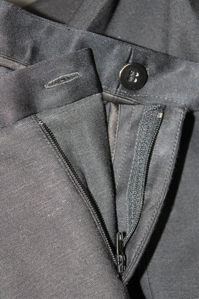 ATM Womens Mid Rise Zip Up Cuffed Leg Dress Pants Black Cotton Size 2