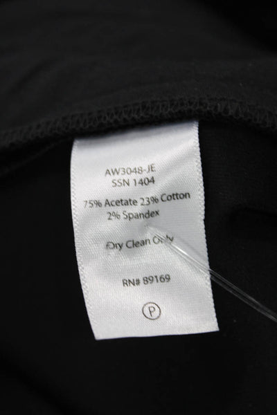 ATM Womens Mid Rise Zip Up Cuffed Leg Dress Pants Black Cotton Size 2