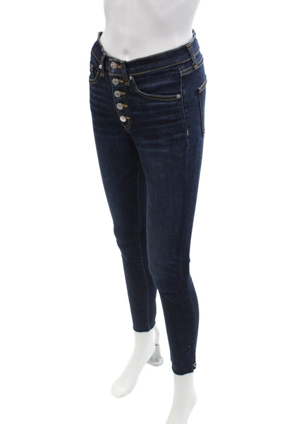 Veronica Beard Jeans Womens Button Up Skinny Leg Debbie Jeans Blue Cotton Size 2