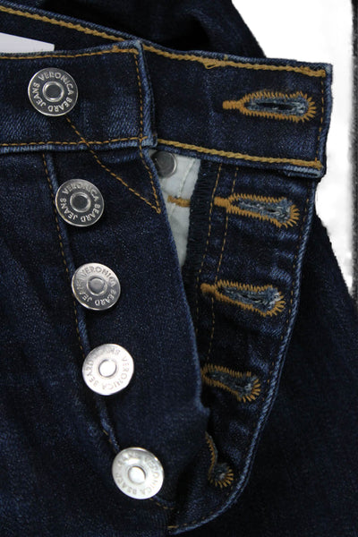 Veronica Beard Jeans Womens Button Up Skinny Leg Debbie Jeans Blue Cotton Size 2