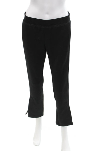 Pam & Gela Womens Pull On High Rise Split Leg Pants Black Size Small