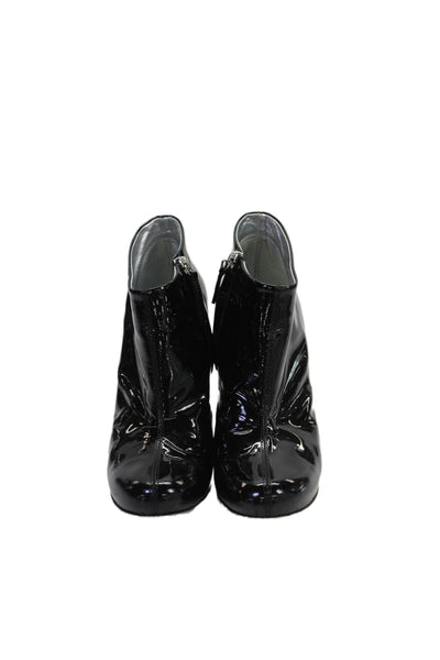 Giuseppe Zanotti Design Womens Patent Leather Ankle Booties Black Size 38.5 8.5