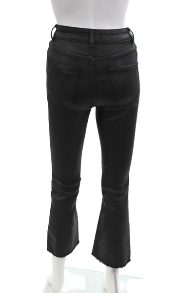 DL1961 Women's High Waist Pockets Coated Bootcut Jean Pants Black Size 25