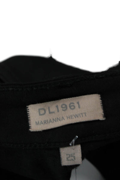 DL1961 Women's High Waist Pockets Coated Bootcut Jean Pants Black Size 25