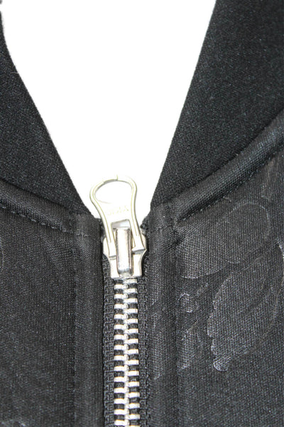 Intermix Women's Long Sleeves Color Block Full Zip Bomber Jacket Black Size S