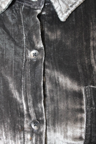 Splendid Women's Long Sleeves Collared Button Down Basic Gray Size XS