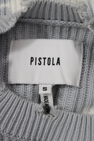 Pistola Womens Long Sleeve Oversized Tie Dyed Sweater Blue White Size Small