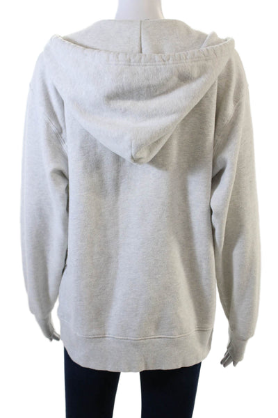 TNA Womens Long Sleeve Front Zip Hoodie Sweatshirt Gray Cotton Size 1