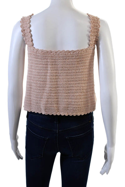 Favorite Daughter Womens Floral Crochet Front Button Top - Daisy Crochet Size X