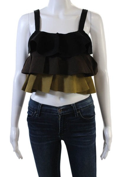 Rosie Assoulin Womens Ruffle Tank - Black Size XS