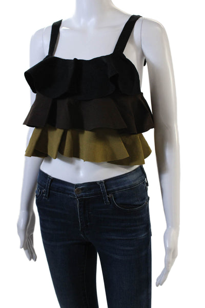 Rosie Assoulin Womens Ruffle Tank - Black Size XS