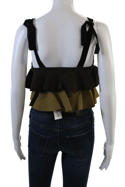 Rosie Assoulin Womens Ruffle Tank - Black Size XS