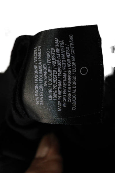 T Tahari  Women's Round Neck Short Sleeves Mini Shift Dress Black Size S
