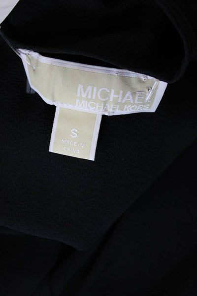 Michael Michael Kors Womens V-Neck Sleeveless Straight Leg Jumpsuit Black Size S