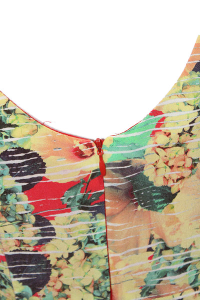 Nanette Lepore Women's Silk Short Sleeves Ruffle Floral Mini Dress Size 6