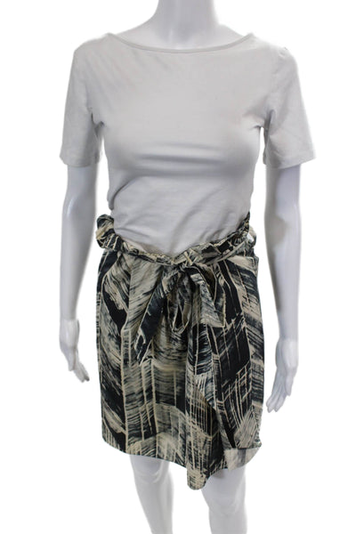 Magaschoni Collection Women's Paper Bag Waist Unlined Mini Skirt Black  Size S