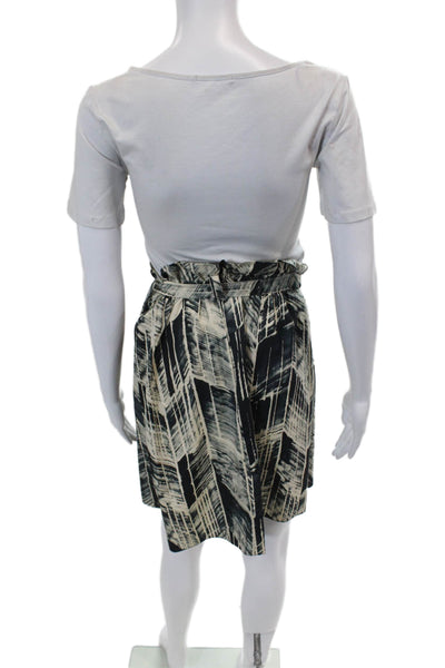Magaschoni Collection Women's Paper Bag Waist Unlined Mini Skirt Black  Size S