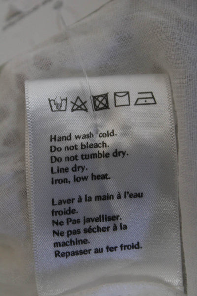 Maia Bergman Womens Eyelet Ruffled Tiered A Line Dress White Cotton Size Small