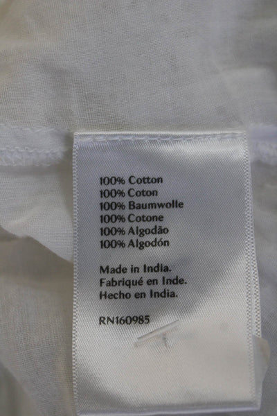 Maia Bergman Womens Eyelet Ruffled Tiered A Line Dress White Cotton Size Small