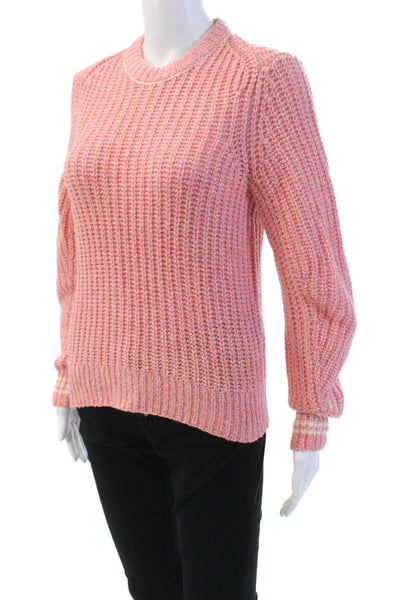 Rag & Bone Womens Long Sleeves Crew Neck Sweater Pink Wool Size Extra Small